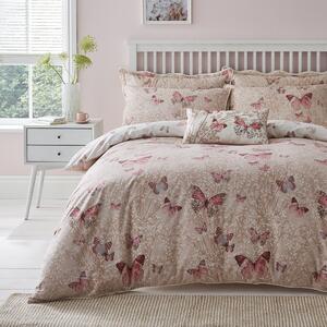 Botanica Butterfly Blush Reversible Duvet Cover and Pillowcase Set Blush Pink
