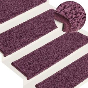 Carpet Stair Treads 15 pcs 65x25 cm Dark Purple