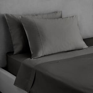 Dorma 300 Thread Count 100% Cotton Sateen Plain Cuffed Pillowcase Grey