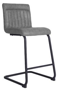 Felix Counter Height Cantilever Bar Stool, Faux Leather Felix Grey