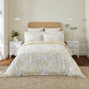 Dorma Daylesford 300 Thread Count Cotton Sateen Yellow Duvet Cover and Pillowcase Set White/Yellow