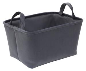 Luxe Grey Velvet Storage Basket Grey