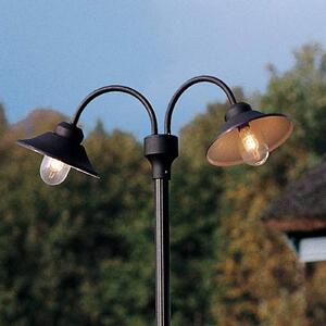 Vega lamp post, matt black, 2-bulb, 247 cm