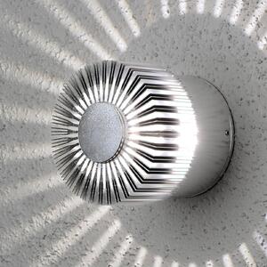 Monza LED outdoor wall light round silver 9 cm