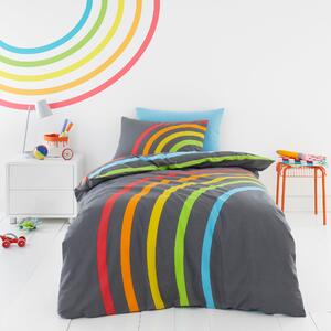 Elements Rainbow 100% Cotton Duvet Cover and Pillowcase Set Grey