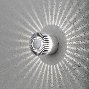Monza LED outdoor wall light round silver 9 cm