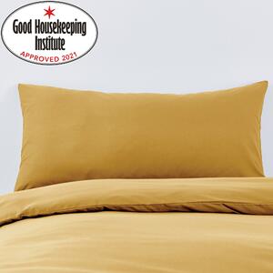 Non Iron Plain Dye Mustard Bolster Pillowcase Yellow