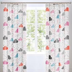 Cosatto Fairy Clouds Pencil Pleat Curtains White, Pink and Blue
