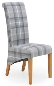 Set of 2 Chester Dining Chairs, Woven Check Fabric