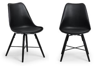 Kari Set of 2 Dining Chairs, Faux Leather Black