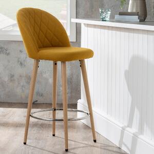 Astrid Counter Height Bar Stool, Fabric Astrid Yellow