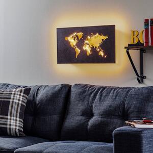 Linda LED wall lamp in map design gold