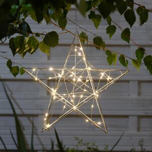 Outdoor Light-Up Metal Star Decoration White