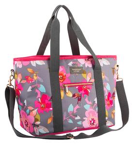 Gardenia Floral Insulated 20 Litre Shoulder Tote Grey, Blue and Pink