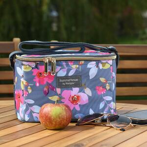 Gardenia Insulated 4 Litre Cool Bag Grey, Blue and Pink