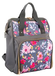 Gardenia Floral Insulated 15 Litre Backpack Grey, Blue and Pink