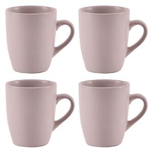 Set of 4 Stoneware Pink Mugs Pink
