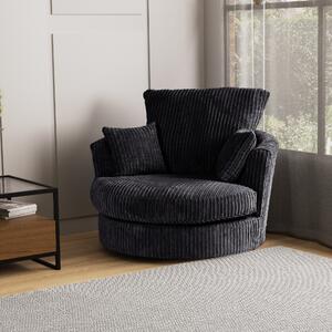 Blake Jumbo Cord Swivel Chair Jumbo Cord Black