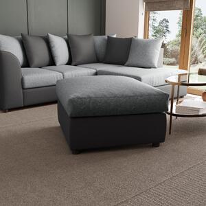 Blake Soft Faux Leather Combo Footstool Grey