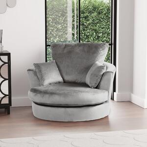 Blake Soft Velvet Swivel Chair Grey
