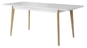 Pasco Wooden Extendable Dining Table In Matt White And Oak