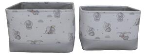 Disney Dumbo Twin Pack Soft Storage Basket Grey