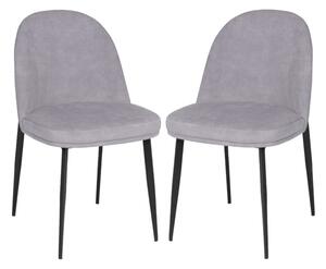 Vacaville Light Grey Velvet Fabric Dining Chairs In Pair