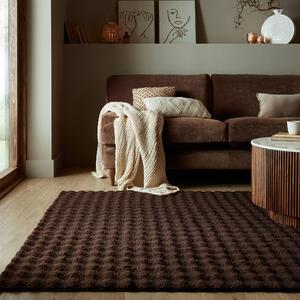 Doris Washable Sherpa Faux Fur Rug Bitter Chocolate (Brown)