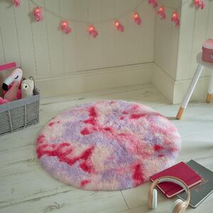 Magical Tye Dye Supersoft Washable Faux Fur Rug MultiColoured