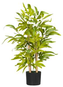 HOMCOM Artificial Plants Bamboo Tree in Pot Desk Fake Plants for Home Indoor Outdoor Decor, 15x15x60cm, Green