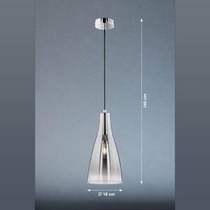 Zeal hanging light, chrome/clear mirrored, Ø 18 cm