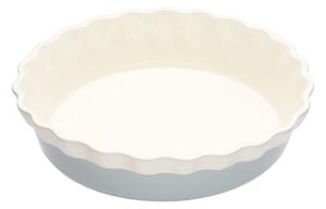 KitchenCraft Round Fluted Pie Dish Cream and Blue