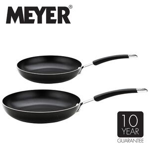 Meyer Induction Aluminium Frying Pan Twin Pack Black