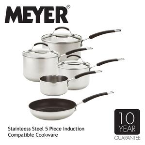Meyer Induction 5 Piece Set Black/Silver