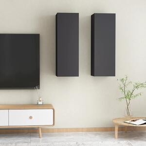TV Cabinets 2 pcs Grey 30.5x30x90 cm Engineered Wood