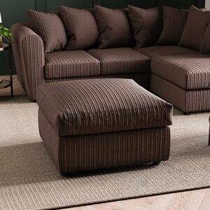 Blake Jumbo Cord Footstool Brown