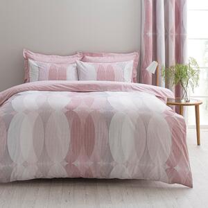 Elements Elijah Pink Reversible Duvet Cover and Pillowcase Set Pink, Grey and White