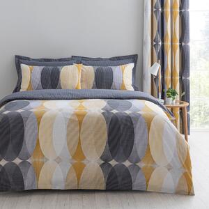 Elements Elijah Ochre Reversible Duvet Cover and Pillowcase Set Yellow, Blue and White
