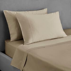 Dorma 300 Thread Count 100% Cotton Sateen Plain Cuffed Pillowcase Beige