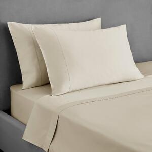 Dorma 300 Thread Count 100% Cotton Sateen Plain Cuffed Pillowcase Beige