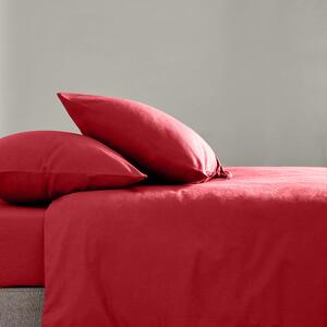 Simply Brushed Cotton Standard Pillowcase Pair Red