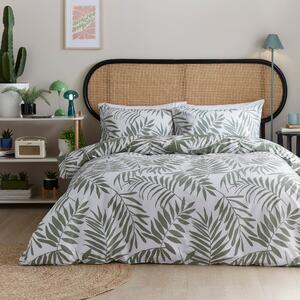 Elio Palm Duvet Cover Set Sage (Green)