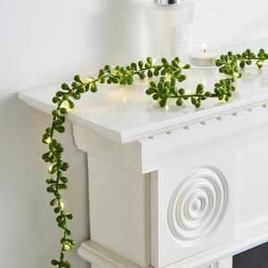 String of Pearl Lit Garland Green