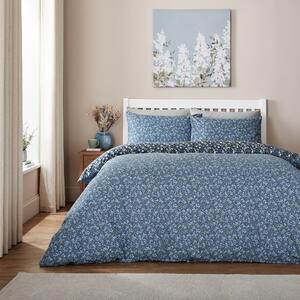 Ditsy Cosy Easycare Duvet Cover and Pillowcase Set Navy (Blue)