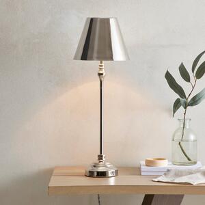 Dorma Bedford Table Lamp Polished Nickel Silver and Grey