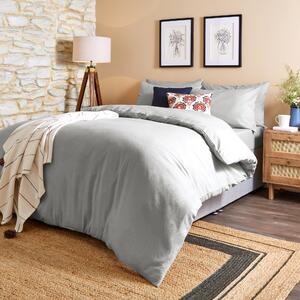 Simply Brushed Cotton Duvet Cover and Pillowcase Set Silver