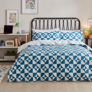 Maddox Geo Duvet Cover Set Blue