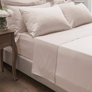 Dorma 300 Thread Count 100% Cotton Sateen Plain Flat Sheet Blush