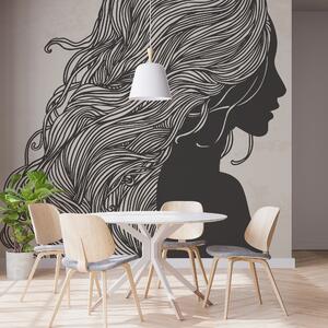 Boho Woman Silhouette Wall Mural