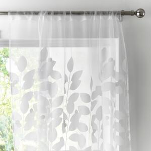 Elements Modern Leaf Burn Out Multicoloured Slot Top Voile Panel White